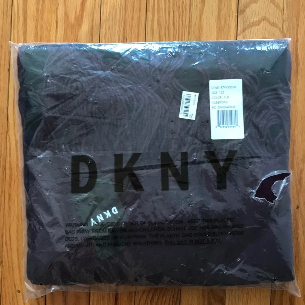 DKNY Oversized Double panel Scarf Wrap Burgundy Black NWT
